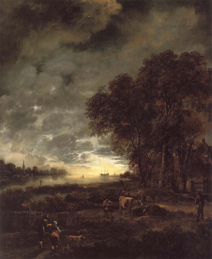 A Landscape with a River at Evening